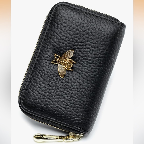 Handbags - 🆕 RFID Credit Card Holder, Small Leather Zipper Card Case Wallet for Women